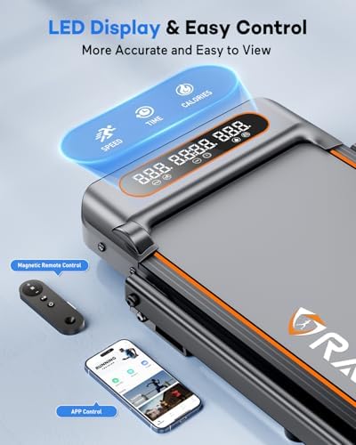 Rayspace Foldable Treadmill with 10% Incline Upgrade for Home/Office | Rayspace Low Noise Walking Pad Treadmill with Ha