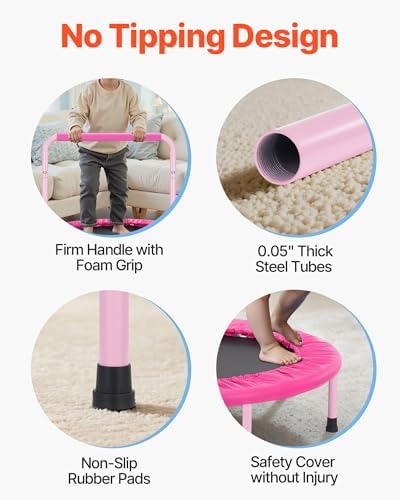 VEVOR 3FT Foldable Trampoline for Toddlers: Recreational Gift, Indoor/Outdoor, Foam Handle, 36" Diameter