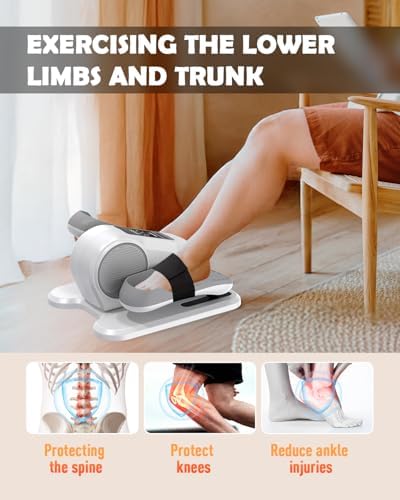 Electric Elliptical Leg Exerciser Under Desk for Senior TrainingPortable Seated Pedal Exerciser 15 Adjustable Speeds Qui