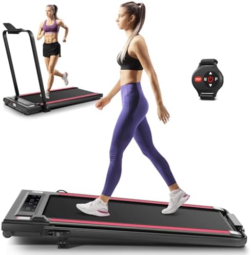 ANCHEER Portable Folding Treadmill with LED Screen & Remote Control - For Home Gym or Office - 12% Incline 2-in-1 Foldab