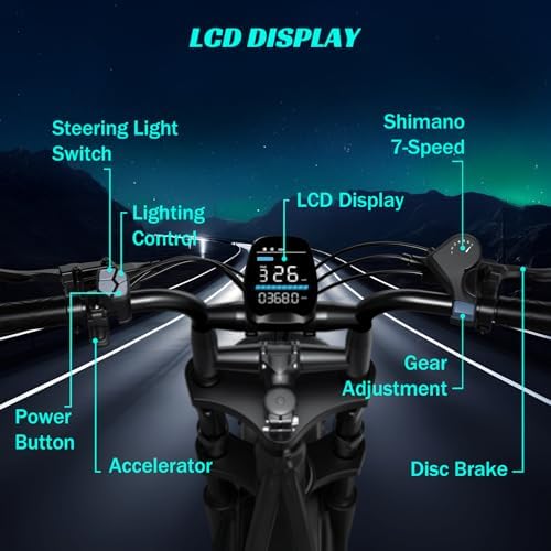 TST Electric Bike for Adults 1500W Peak 20" Fat Tire All-Terrain E-Bike | TST Electric Dirt Bike for Road Sand Mountain