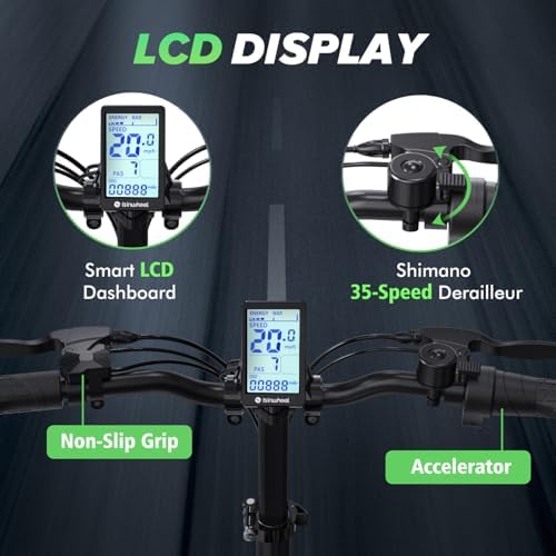 Isinwheel 500W Electric Bike for Adults 280.8Wh Battery Smart Uphill Folding Ebike 14"/16" Adults Teens