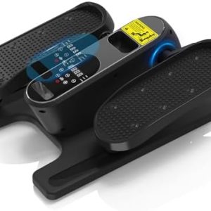 Electric Seated Pedal Exerciser for Seniors with 12 Adjustable Speeds and Remote Control 2-mini Elliptical Leg Exerciser