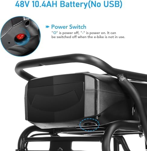 ANCHEER 48V 500Wh Electric Bike for Adults, Fast-Charge Removable Battery, 26" Suspension Fork, Up to 60 Miles Commuter