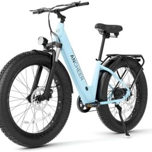 ANCHEER 26" Electric Bike for Adults, 1000W Peak Motor, 60 Miles Range, 48V 15Ah Battery, Fat Tire Off-Road EBike for Me