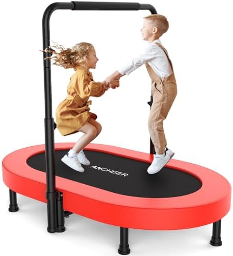 ANCHEER 56" Double Mini Trampoline for Kids, Max Load 220lbs, Fun for Indoor/Outdoor