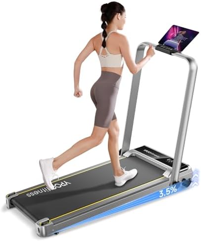 Portable Folding Treadmill with Incline for Home/Office | Quiet Desk Treadmill with Remote Control & App | 300 Lbs Capa
