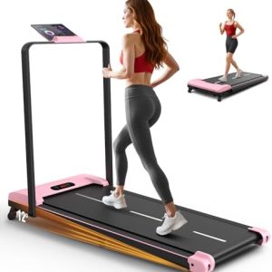 ANCHEER |0 HP Under Desk Folding Treadmill with Handles for Home Workout
| Portable 320 lbs Capacity Widened Belt Tread