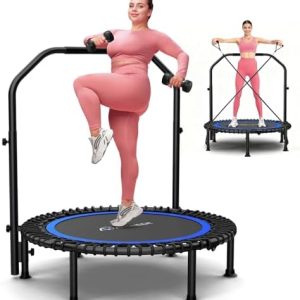 ANCHEER 40"/48" Foldable Rebounder Trampoline for Adults/Kids - Indoor & Outdoor Fun Exercise Equipment with Safety Fea
