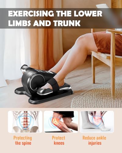 Electric Elliptical Leg Exerciser Under Desk for Senior TrainingPortable Seated Pedal Exerciser 15 Adjustable Speeds Qui