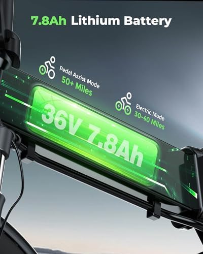 Isinwheel 500W Electric Bike for Adults 280.8Wh Battery Smart Uphill Folding Ebike 14"/16" Adults Teens