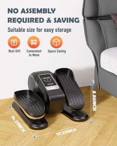 Electric Elliptical Leg Exerciser Under Desk for Senior TrainingPortable Seated Pedal Exerciser 15 Adjustable Speeds Qui