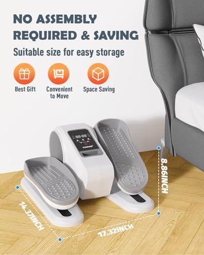 Electric Elliptical Leg Exerciser Under Desk for Senior TrainingPortable Seated Pedal Exerciser 15 Adjustable Speeds Qui