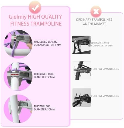 NEWAN Silent Fitness Trampoline for Adults - 48" Diameter with Adjustable Handle Bar and Max Capacity 330 lbs | NEWAN A