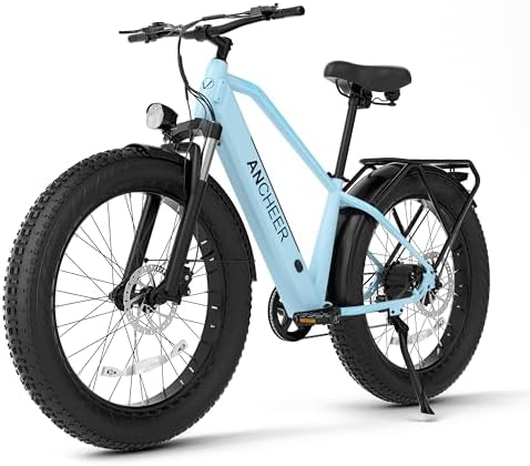 ANCHEER 26" Electric Bike for Adults, 1000W Peak Motor, 60 Miles Range, 48V 15Ah Removable Battery, Fat Tire Electric Bi