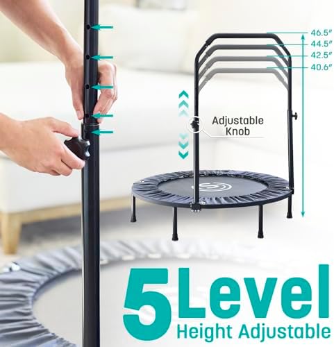 Skywalker Trampolines 40" Foldable Fitness Trampoline, Adult Fitness Rebounder, Indoor and Outdoor, 6 Level Adjustable F