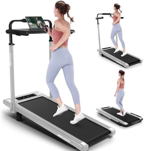 ANCHEER Walking Pad Treadmill for Home Workout, 12% Incline&Adjustable Height, Desk Stationary Treadmill, Up to 300LBs