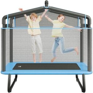 VEVOR 6FT Trampoline 72" Indoor/Outdoor Trampoline, Safety Enclosure Net, Gymnastics Bar