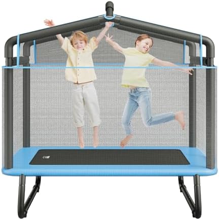 VEVOR 6FT Trampoline 72" Indoor/Outdoor Trampoline, Safety Enclosure Net, Gymnastics Bar