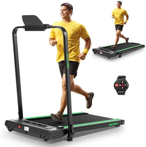 ANCHEER 7.5MPH Under Desk Treadmill for Home/Gym/Office | ANCHEER 2s Folding Compact Treadmill with Incline and LED Tou