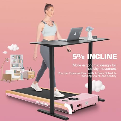 ANCHEER Under Desk Treadmill for Home Fitness Lovers with Smart APP Control
| Portable |5HP Wooden Walking Pad Treadmil - Image 6