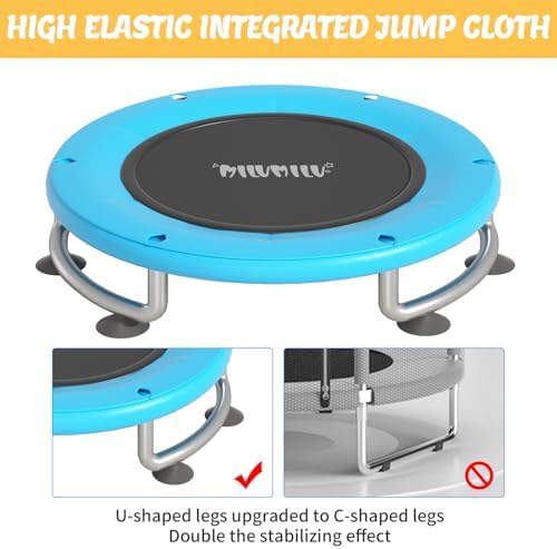 MILUMILU 60" Indoor Outdoor Trampoline for Kids - Birthday Gifts for Children Boy Girl with Safety Net and Hoop - Image 12