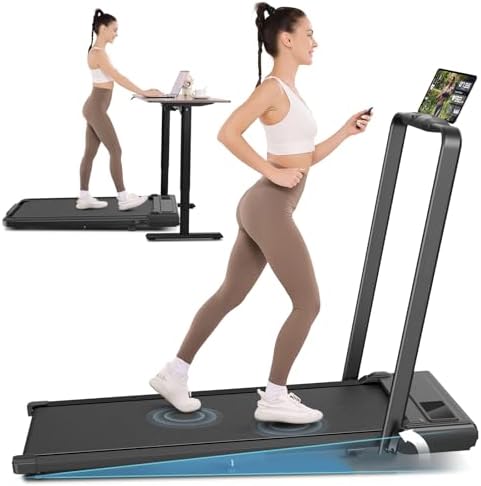 Portable folding treadmill with incline walking pad for office use -Under desk treadmill - 4-in-1 running machine