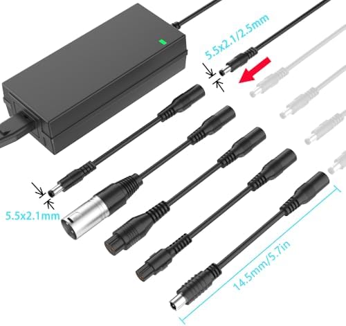 2A 42V 6 in 1 Plug Scooter Charger for 36V Lithium Battery Devices 2A 42V 6 in 1 Plug Charger for Electric Scooters 2A 4