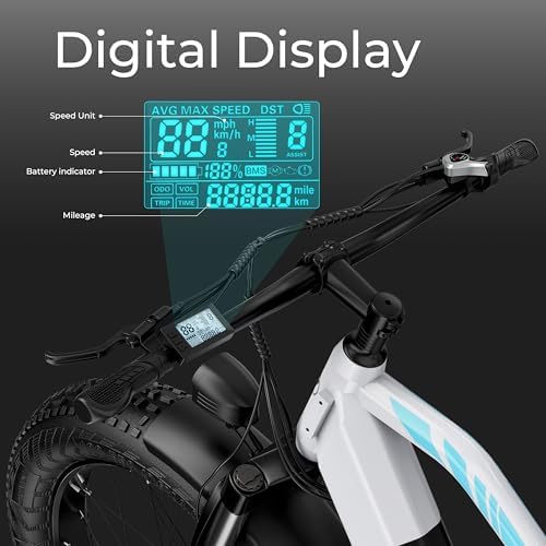 ANCHEER 26" Electric Bike for Adults, 1000W Peak Motor, 60 Miles Range, 48V 15Ah Removable Battery, Fat Tire Electric Bi
