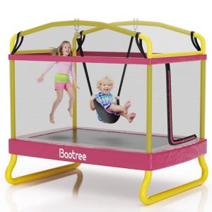 6.5FT Rectangle Trampoline for Kids, Safety Enclosure Net, Outdoor Recreation Gifts for Boys & Girls
78โ ASTM Approved T
