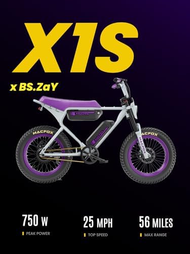 MACFOX X1S 2025 Ebike for Adults: Class-3 750W Electric Bike, 38-56 Miles Range, 25 MPH Max Speed, City/School Commuting