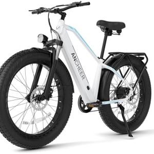 ANCHEER 26" Electric Bike for Adults, 1000W Peak Motor, 60 Miles Range, 48V 15Ah Removable Battery, Fat Tire Electric Bi
