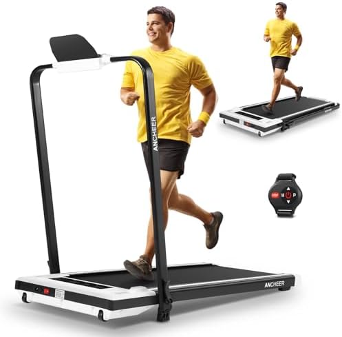 ANCHEER 7.5MPH Under Desk Treadmill for Home/Gym/Office | ANCHEER 2s Folding Compact Treadmill with Incline and LED Tou