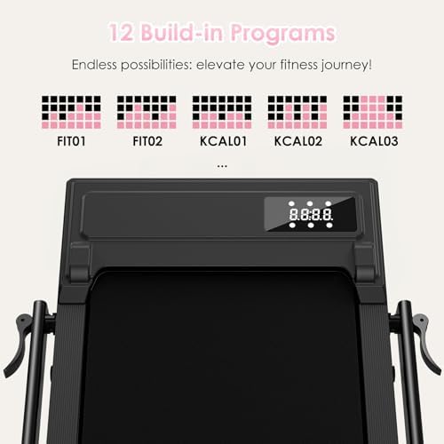 ANCHEER Portable Folding Treadmill with LED Screen & Remote Control - For Home Gym or Office - 12% Incline 2-in-1 Foldab