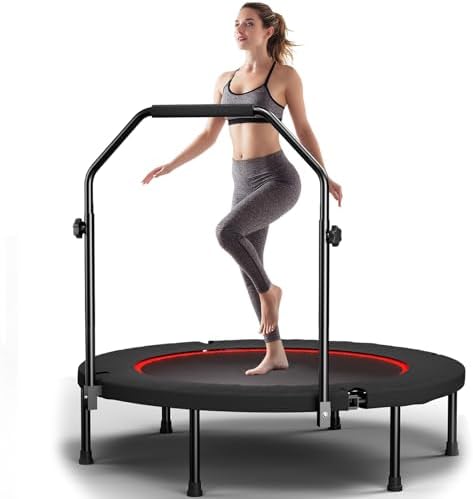Portable Fitness Foldable Trampoline for Kid/Adults in-Home Mini Rebounder 40" Max Load 330lbs Recycled Claim Standard 1