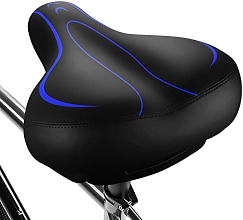 Xmifer Comfortable Bike Seat - Waterproof Leather with Memory Foam - Universal Replacement Bicycle Saddle - Men/Women -