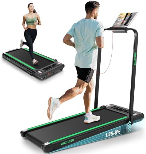 ANCHEER 7.5MPH Under Desk Treadmill for Home/Gym/Office | ANCHEER 2s Folding Compact Treadmill with Incline and LED Tou