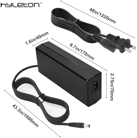 Hyleton UL Certified 5|6V 2A Fast Electric Bicycle Charger, Lithium Battery Scooter Charger, Three-in-one Plug, DC|5mm/|