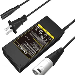 Futurebatt Electric Bike Battery Charger for 36V Ebike with 42V 2A Output and 3-Pin XLR Male Connector Power Cord Futu