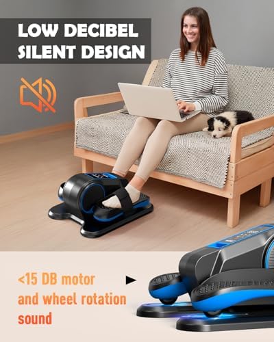 Electric Elliptical Leg Exerciser Under Desk for Senior TrainingPortable Seated Pedal Exerciser 15 Adjustable Speeds Qui