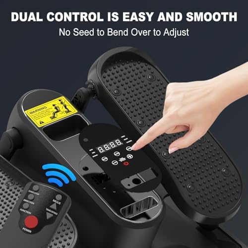 Electric Seated Pedal Exerciser for Seniors with 12 Adjustable Speeds and Remote Control 2-mini Elliptical Leg Exerciser