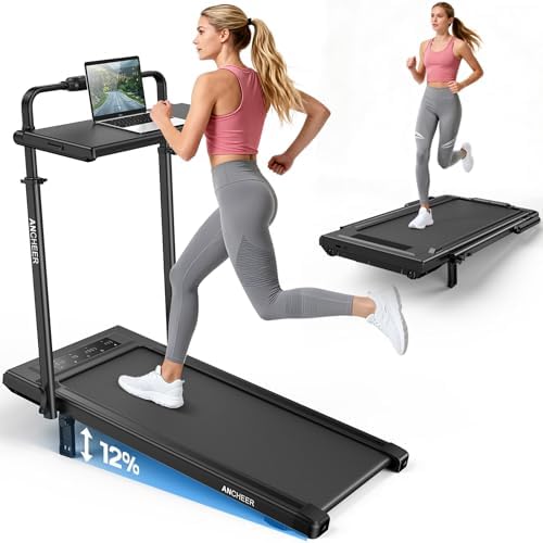 ANCHEER Walking Desk Treadmill for Home Workouts 12% Incline & Adjustable Height, Desk Workstation, 300lb Capacity, Fold - Image 59