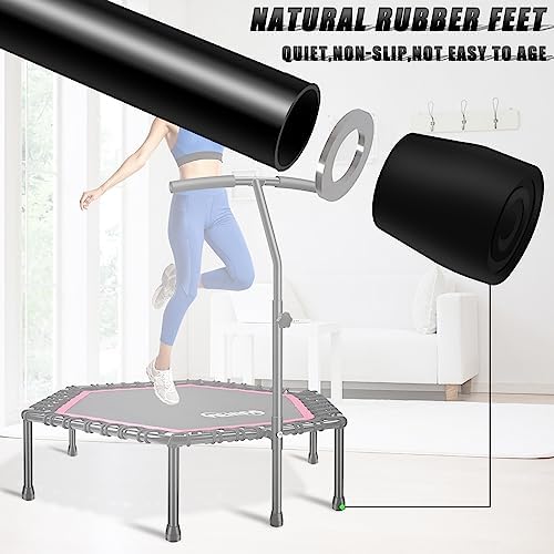 NEWAN Silent Fitness Trampoline for Adults - 48" Diameter with Adjustable Handle Bar and Max Capacity 330 lbs | NEWAN A
