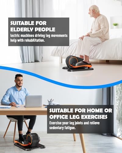 Electric Elliptical Leg Exerciser Under Desk for Senior TrainingPortable Seated Pedal Exerciser 15 Adjustable Speeds Qui