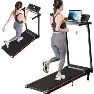 Treadmill with Incline for Home Office | 3 in 1 Under Desk Workstation | |5HP Foldable Compact Treadmills with Remote Co