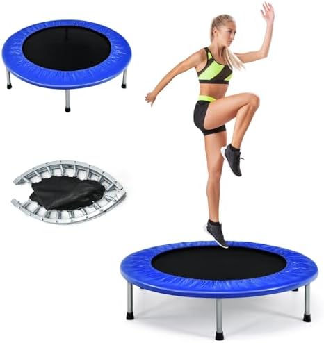 Giantex 36" Folding Mini Trampoline for Adults and Kids, Portable and Compact for Home Gym, Max Load 330lbs, Foldable |