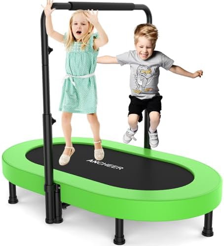 ANCHEER 56" Double Mini Trampoline for Kids, Max Load 220lbs, Fun for Indoor/Outdoor