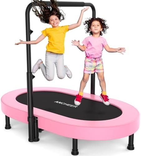 ANCHEER 56" Double Mini Trampoline for Kids, Max Load 220lbs, Fun for Indoor/Outdoor