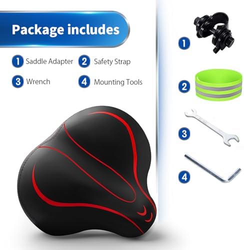 Xmifer Comfortable Bike Seat - Waterproof Leather with Memory Foam - Universal Replacement Bicycle Saddle - Men/Women -