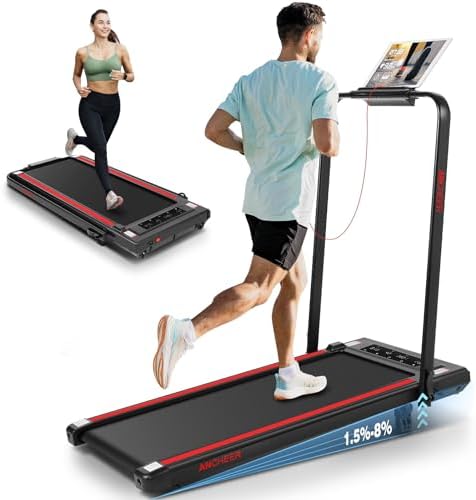 ANCHEER 7.5MPH Under Desk Treadmill for Home/Gym/Office | ANCHEER 2s Folding Compact Treadmill with Incline and LED Tou